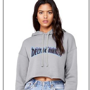 SORORITY Delta Gamma cropped grey sweatshirt